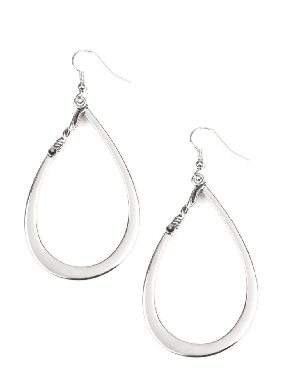 Very Enlightening - Silver Tone Teardrop Dangle Earrings - Picture 2 of 2